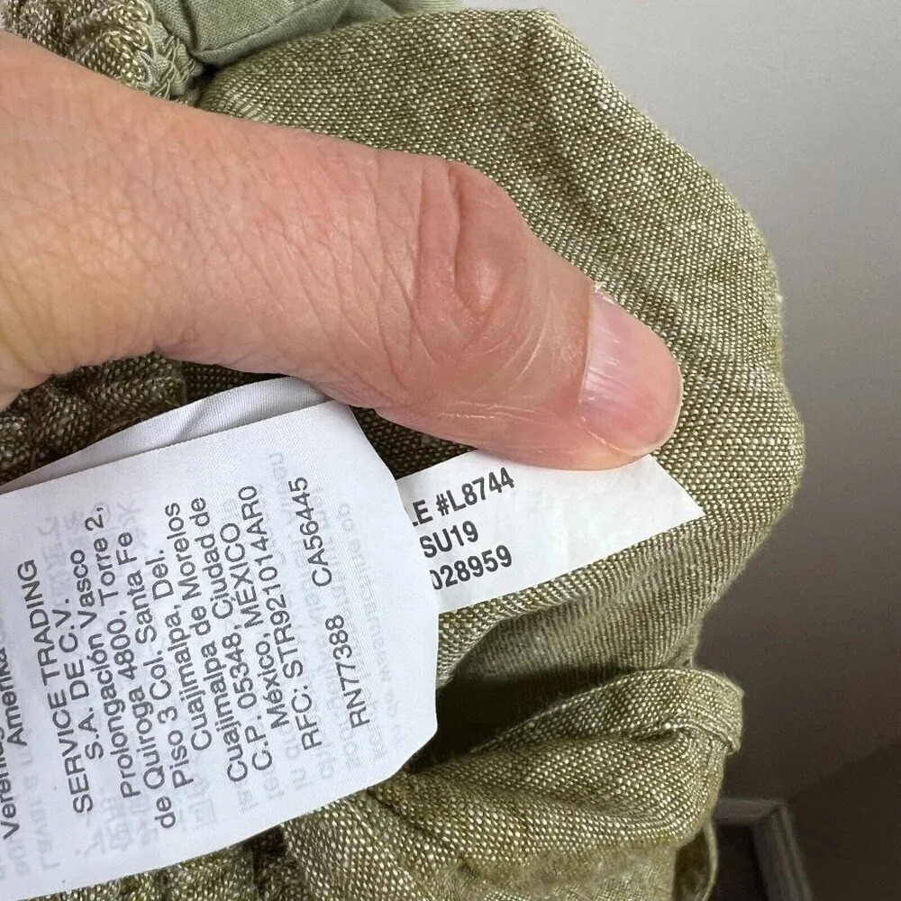 Madewell Cap Sleeve Tie Jumpsuit Size 00 Green Linen Blend Minimal Preppy Casual - Picture 12 of 12